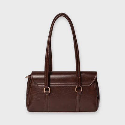Sac porté épaule Travail Vintage brun foncé, photo détail