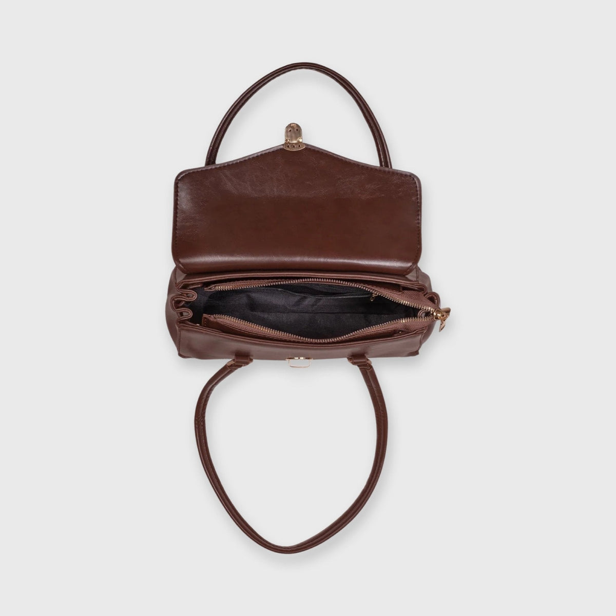 Sac porté épaule Travail Vintage brun foncé porté à l'épaule