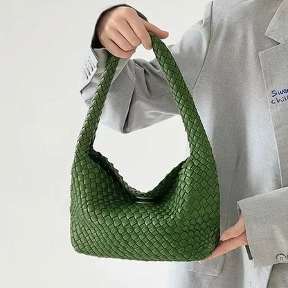 Sac porté épaule Tressé vert, photo détail