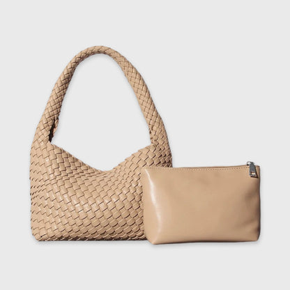 Sac porté épaule Tressé sable vu de face
