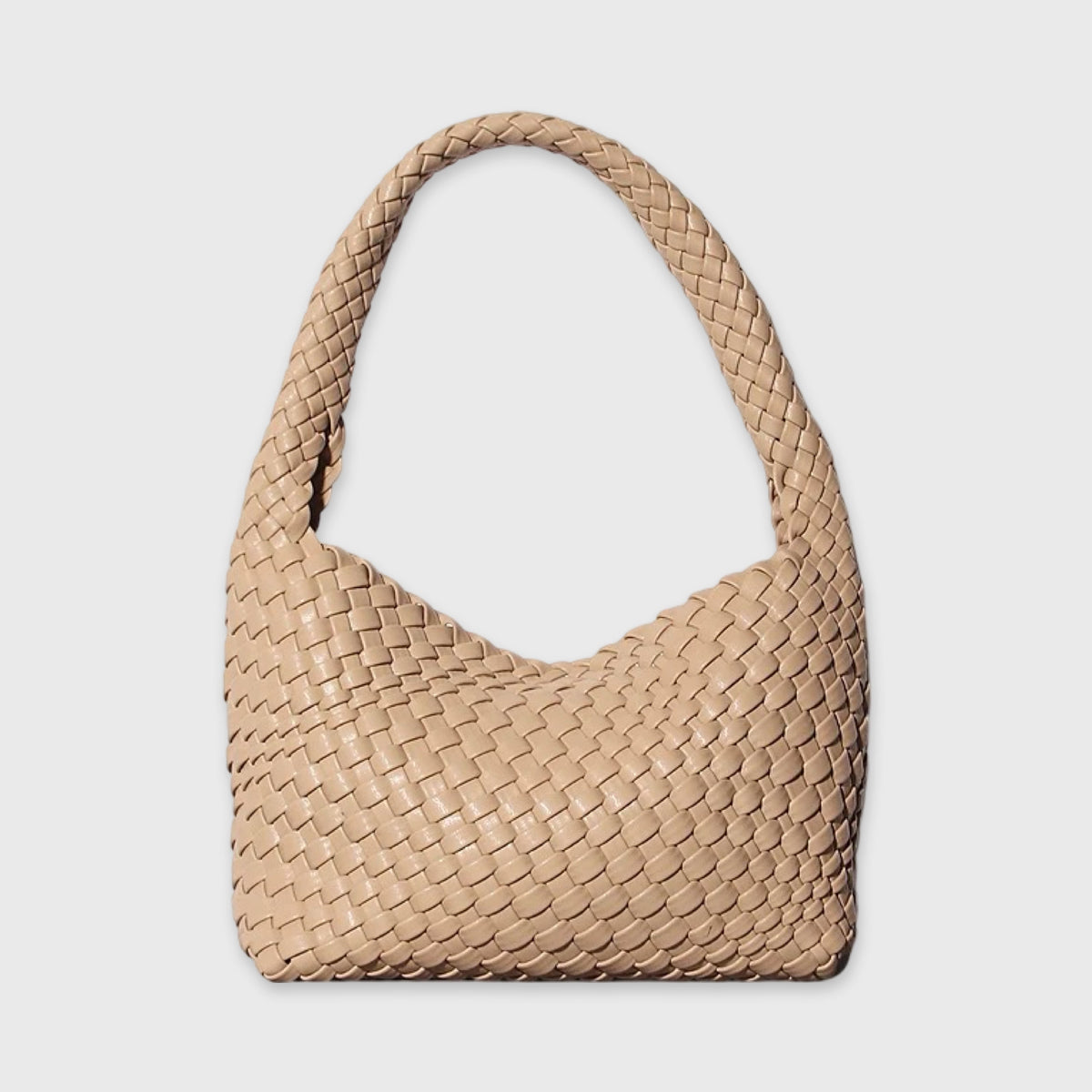 Sac porté épaule Tressé sable vu de côté