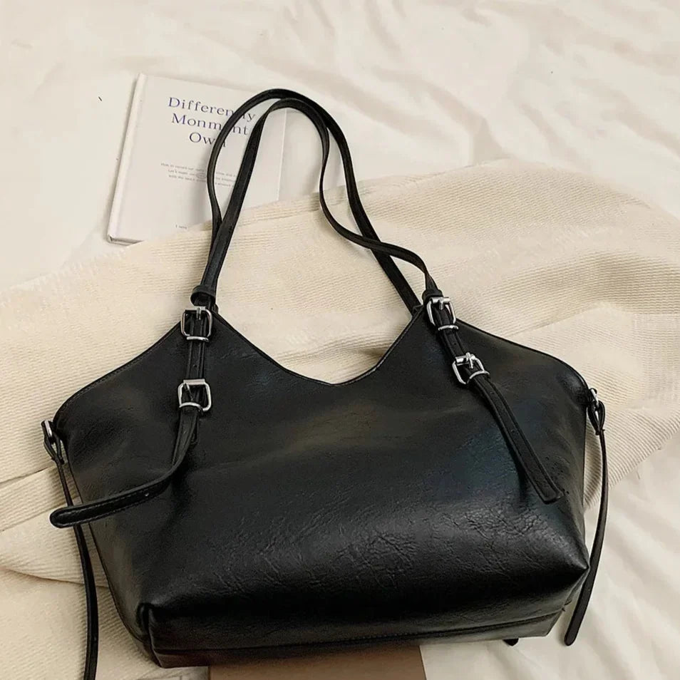 Sac cabas Yara noir vu de côté